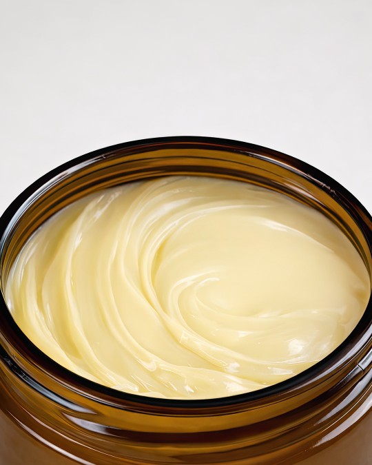 An open jar of calendula cream