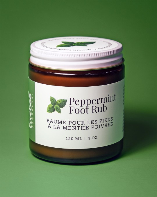A jar of Organic Peppermint Foot Rub