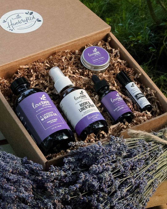 A lavender gift box