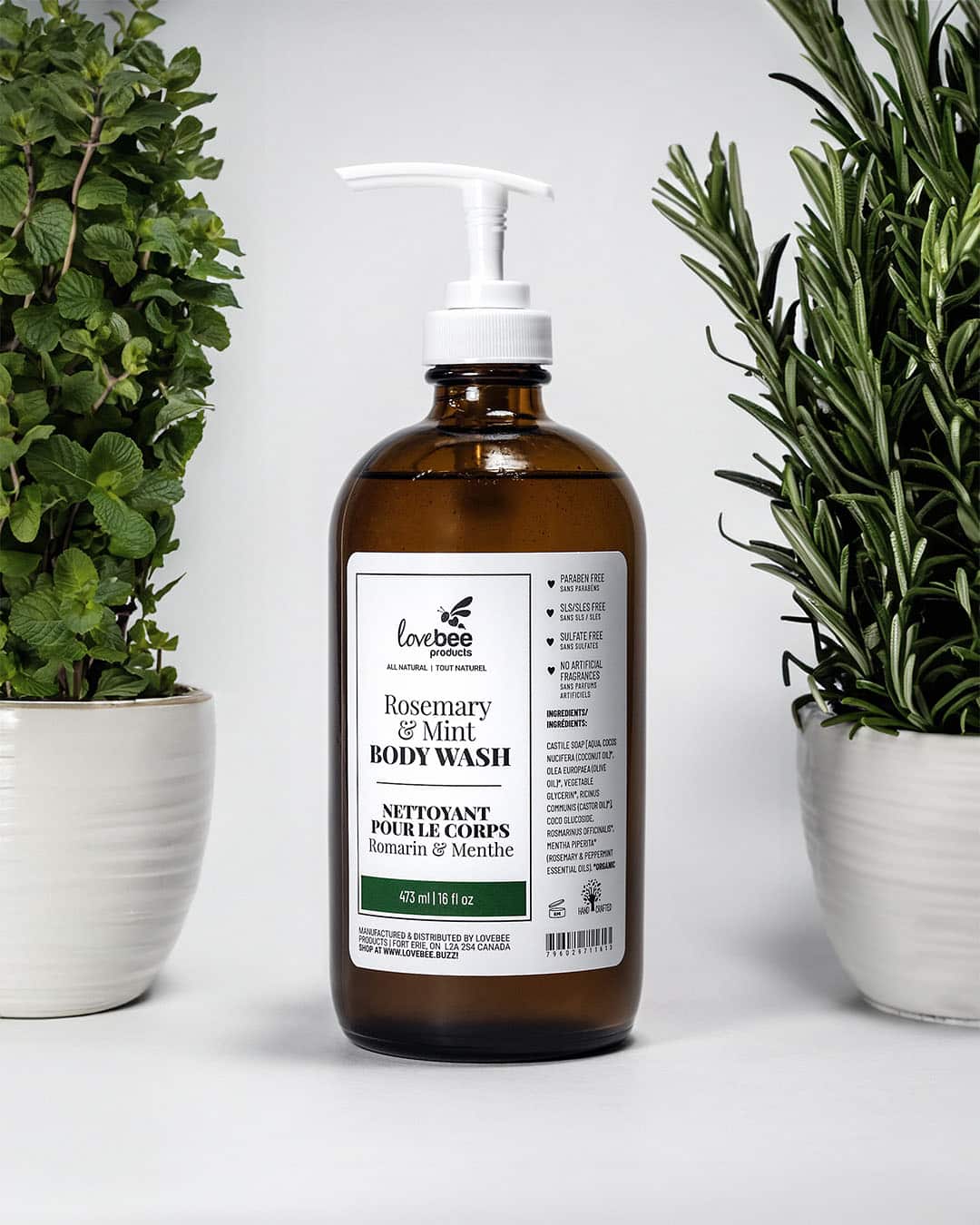 Rosemary & Mint Natural Body Wash