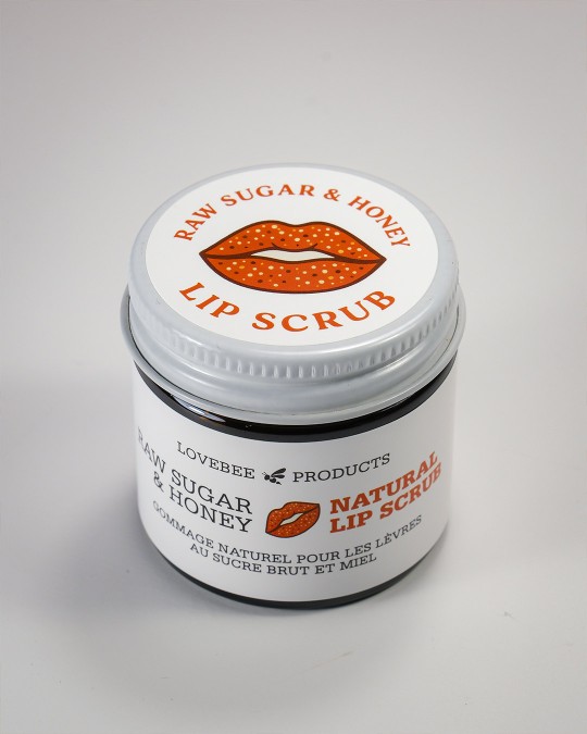 A Natural Raw Sugar & Honey Lip Scrub Jar